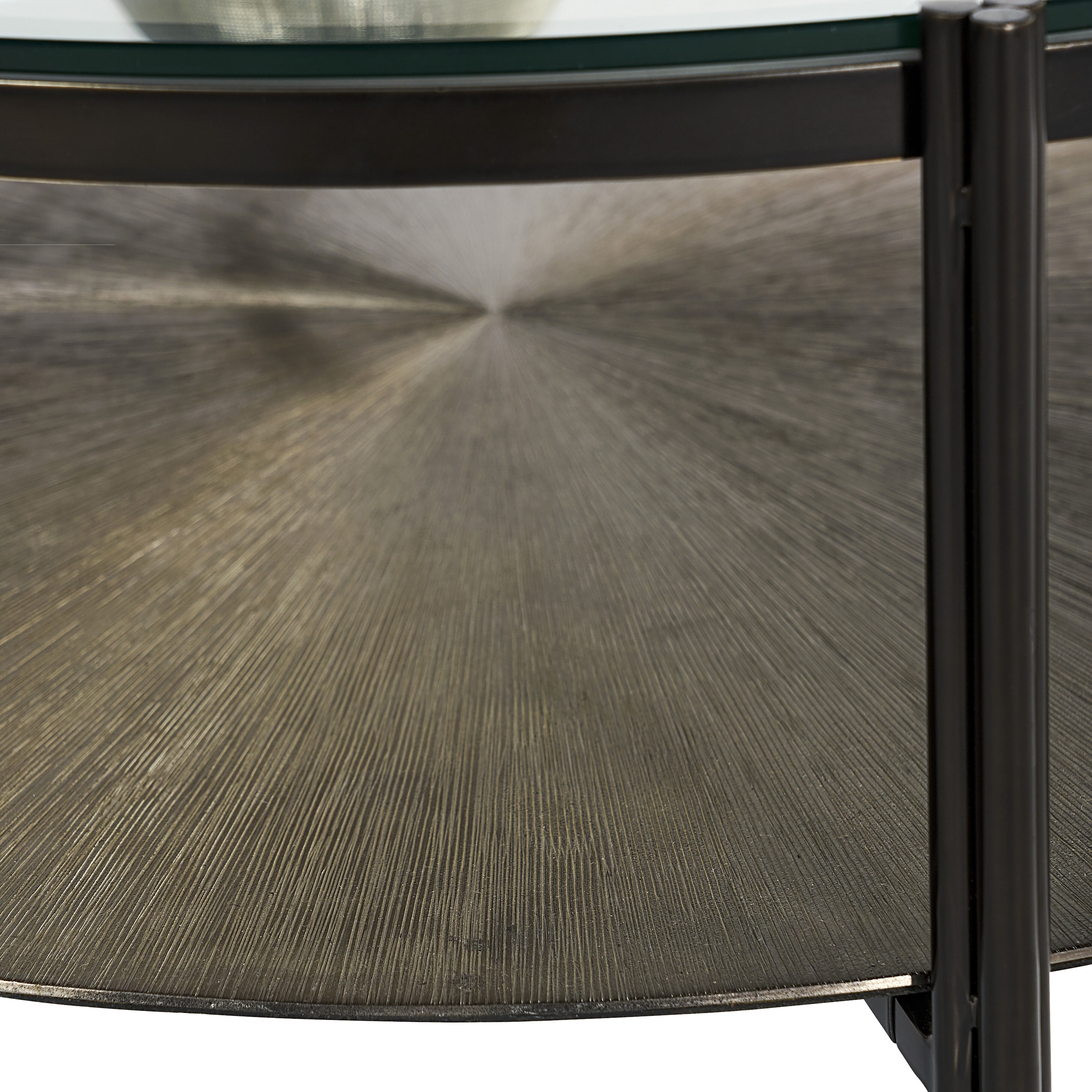 Terry 35.5 X 17.5 inch Gunmetal / Black Coffee Table